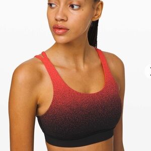 lululemon athletica Ombre Speckle Energy Bra Red and Black